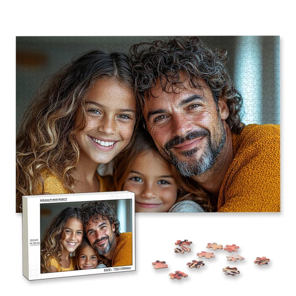 Custom Puzzles from Photos, Custom Puzzles for Adults 1000 Pieces, Personalized Wooden Jigsaw with Your Photo for Adults, Couple, Famliy, Ideal Gift for Anniversary, Birthday, Christmas, Wedding E-63