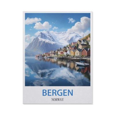 Jigsaw Puzzle 1000 Pieces for AdultsBergen Norway Vintage Travel PostersTeens Boys Girls Puzzles Difficult Challenging Puzzle for Party Games Kids Family Friends38x26cm-CY6