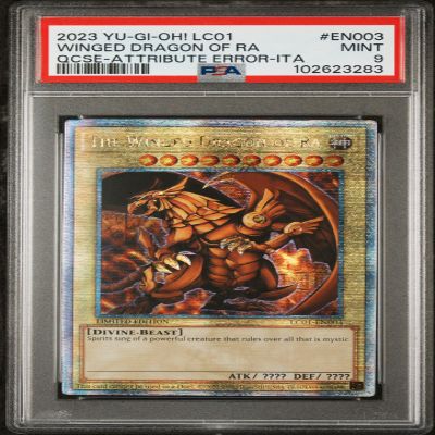 2023 YGO LC 25th Anniv. Ed. Winged Dragon of Ra Qtr Century SR (Error - ITA) #LC01-EN003 (PSA 9)