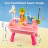 Hanyutom 2026 Upgraded Toddler Sand Water Table Toy with Electric Water Pump, Kids Sand Water with Faucet/Play Food Accessories/Fishing Toy, Kitchen Play Sink Toys for Girl Boy Age 3+ (Pink) view 3