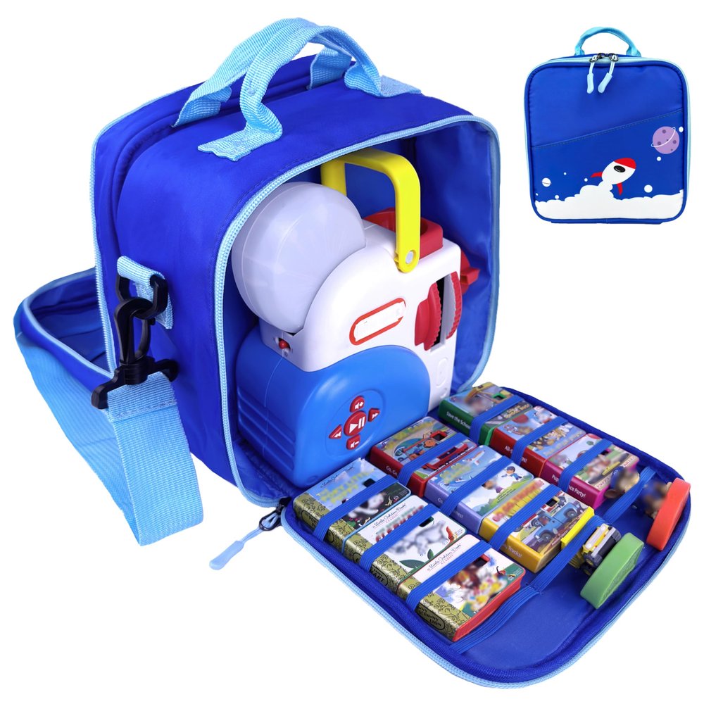 Carrying Case Compatible with Little Tikes Story Dream Machine Books Starter SetKids Toys Storage Case for Little Tikes Storybook, Audio Play, Character ,with Handle and Shoulder Strap (deepblue)