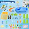 Hanyutom 2026 Upgraded Toddler Sand Water Table Toy with Electric Water Pump, Kids Sand Water with Faucet/Play Food Accessories/Fishing Toy, Kitchen Play Sink Toys for Girl Boy Age 3+ (Blue) view 3