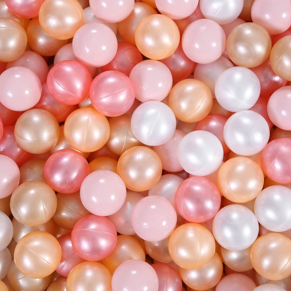Heopeis Ball Pit Balls - 2.7inch Plastic Ball Play Balls BPA Free Phthalate Free Non-Toxic Play Balls for Children Ball Pit Party Brithday Ball Pool Tent. 100pcs (Red/Pink/White/Gold)