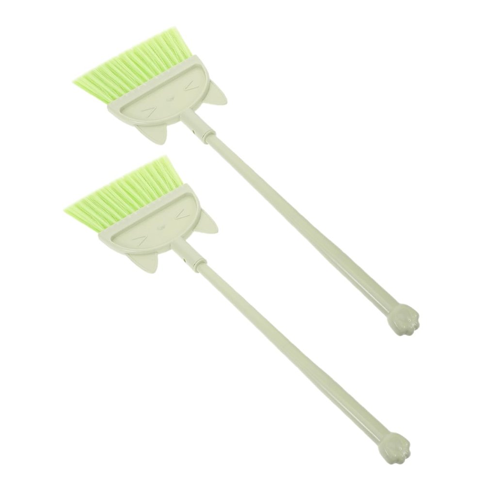 Amosfun 2pcs Boy Girl Cartoon Broom Mini Brooms Handles for Boy Girl Housework Cleaning Engaging Boy Girl Cleaning Tools for Motor Skills Development Safe Design for Boys Girls