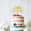 1 Pack Congrats 2025 Graduation Cake Topper Glitter Grad Cap Diploma 2025 Senior Cake Pick for School Graduation Theme Party Cupcake Decoration Supplies Gold view 3