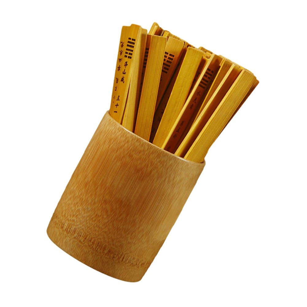 BESPORTBLE Chinese Divination Game Bamboo Sticks Set Stick Bucket Easy to Carry and Store