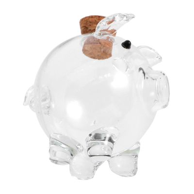 Abaodam Glass Piggy Bank Money Pot Miniature Gold Bean Jar Novelty Pig Box for Boy Girl Savings Bank Decorative Home Adornment
