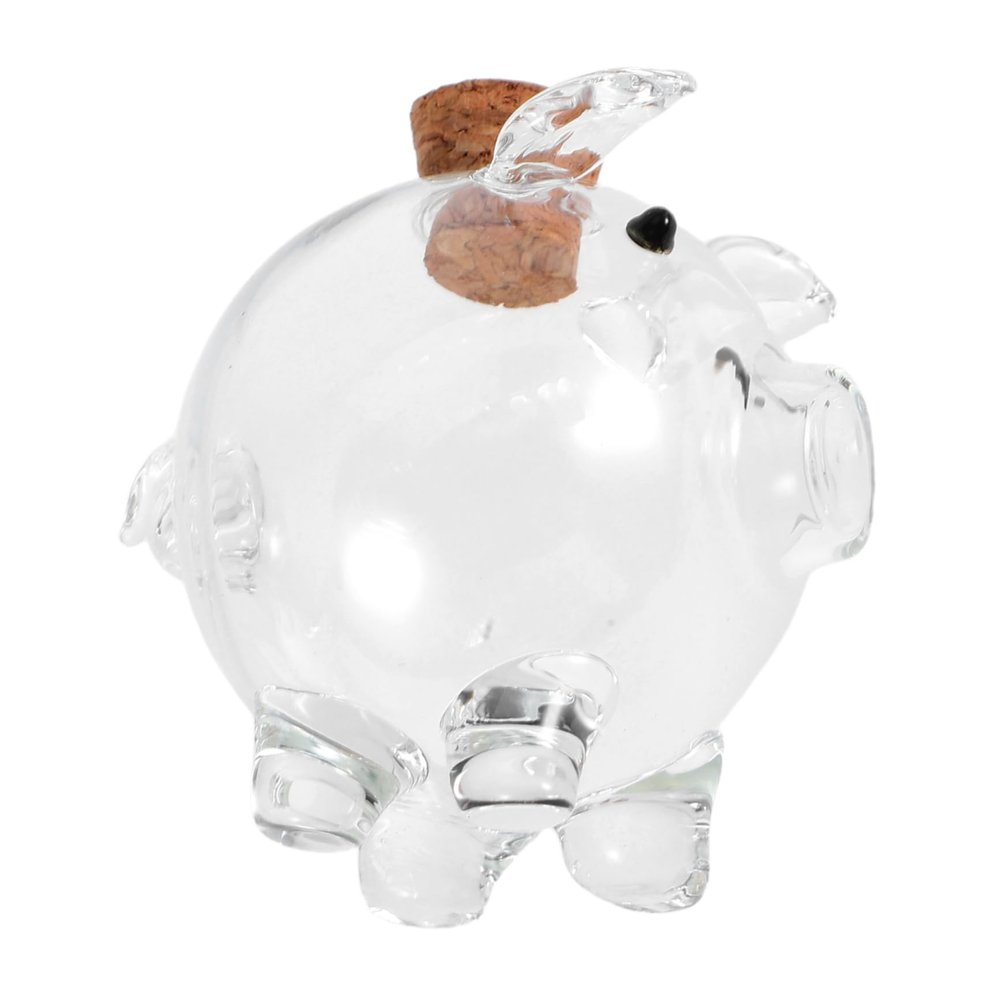 Abaodam Glass Piggy Bank Money Pot Miniature Gold Bean Jar Novelty Pig Box for Boy Girl Savings Bank Decorative Home Adornment