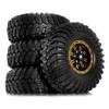1.9 Mud Tires Set Aluminum Beadlock Compatible with FCX10 SCX10 Pro SCX10 UTB18 TRX4 Redcat Gen8 7VS4-10 1/10 RC Crawler Car(Yellow) view 1