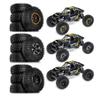 1.9 Mud Tires Set Aluminum Beadlock Compatible with FCX10 SCX10 Pro SCX10 UTB18 TRX4 Redcat Gen8 7VS4-10 1/10 RC Crawler Car(Yellow) view 2