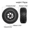 1.9 Mud Tires Set Aluminum Beadlock Compatible with FCX10 SCX10 Pro SCX10 UTB18 TRX4 Redcat Gen8 7VS4-10 1/10 RC Crawler Car(Yellow) view 3