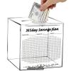 365 Day Money Saving Challenge Coin Banks with Countdown Function for Financial Goal Targets Clear Money Organizers Box view 2