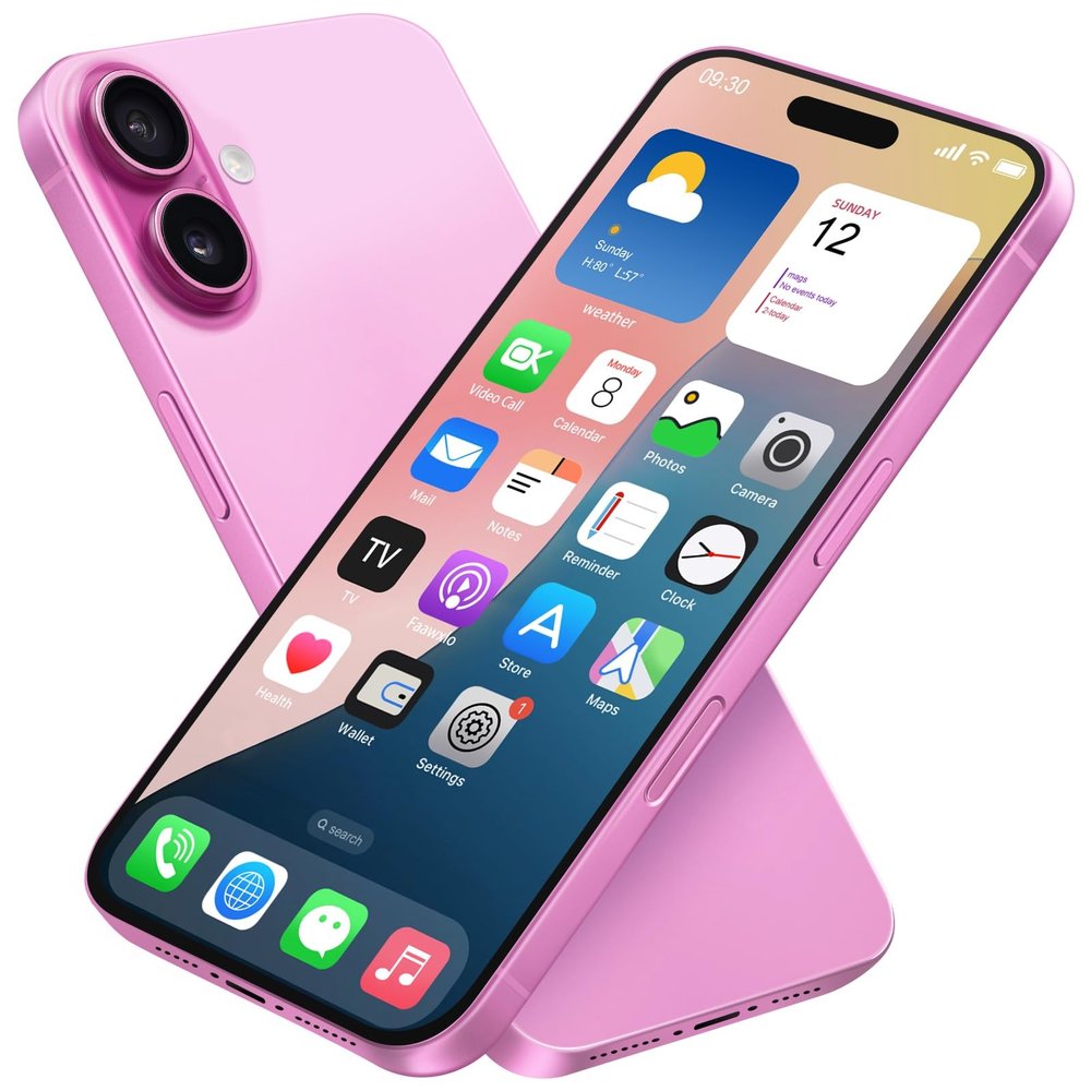 Dummy Fake Phone Model, Looks Like The RealPhone Compatible withPhone 16 Pro Max, for Cellphone Store Display or Send a ToyPhone for Kids (16,Pink,The Screen is Printed with Patterns)