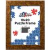 US Art Brown Burl 18x20 Puzzle Frame 1.25" Inch Wide - Handmade American Picture Frames with Preinstalled Hangers and UV Blocking Plexiglass Frames view 1