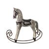 KONTONTY 2pcs Horse Wall Decor Wooden Rocking Horse Ornament Handmade Craft Home Decoration Grey view 3