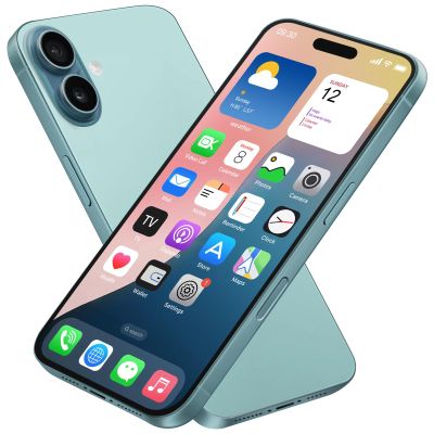 Dummy Fake Phone Model, Looks Like The RealPhone Compatible withPhone 16 Pro Max, for Cellphone Store Display or Send a ToyPhone for Kids (16,Teal, The Screen is Printed with Patterns)