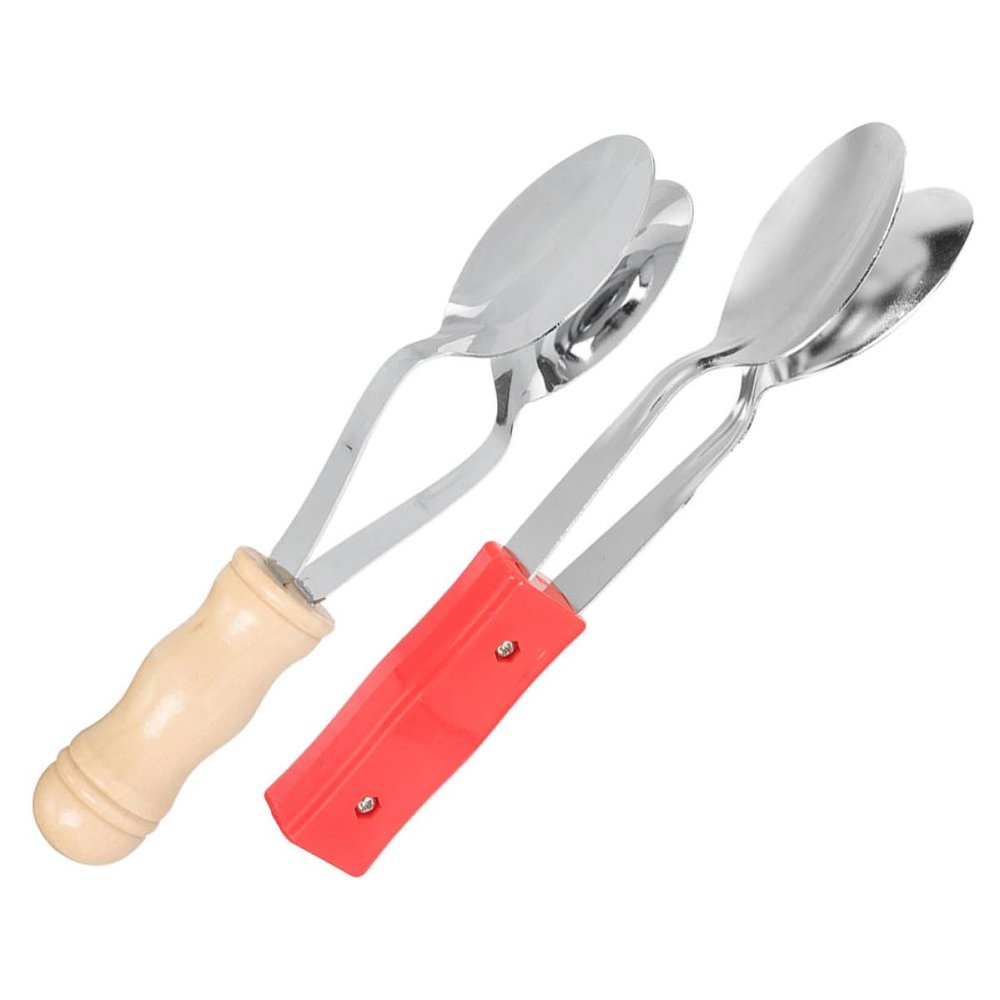 BESPORTBLE 2pcs Fun Musical Spoons Safe Wooden Percussion Instruments for Boys and Girls Unique Rhythm Toy for Early Music Education and Festivals