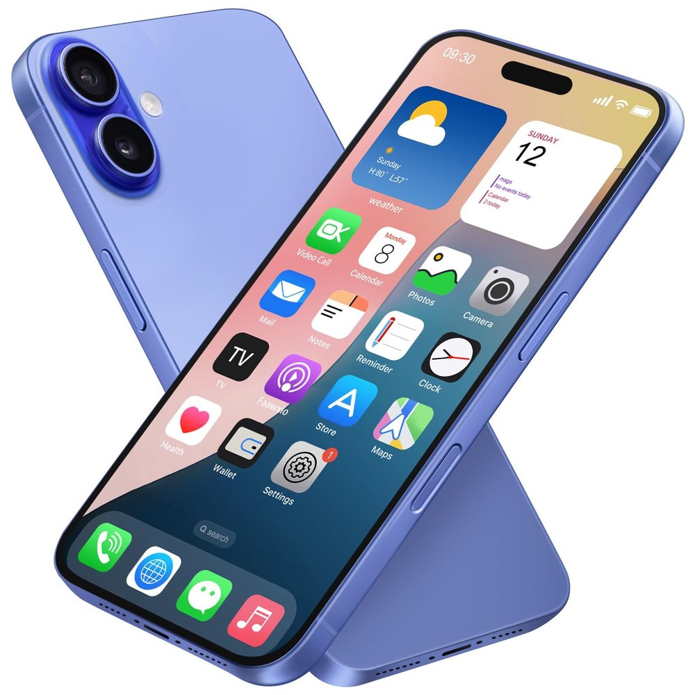 Dummy Fake Phone Model, Looks Like The RealPhone Compatible withPhone 16 Pro Max, for Cellphone Store Display or Send a ToyPhone for Kids (16,Ultramarine,The Screen is Printed with Patterns)