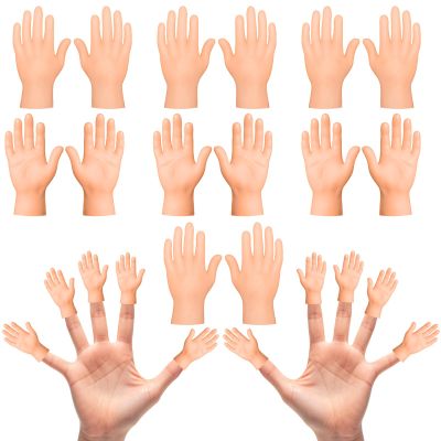 60 Pcs Tiny Finger Hands Mini Fingers Funny Hand Puppets, Miniature Small Hands for Puppet Show, Gag Performance, Cute Little Hand Finger for Party Favors