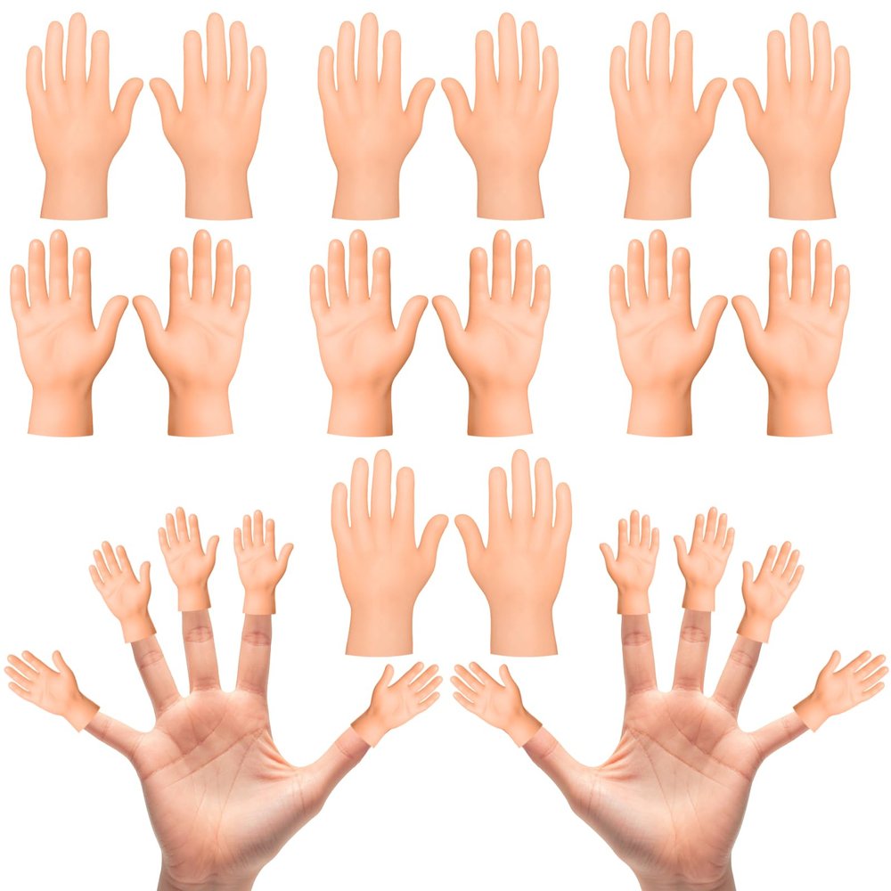 60 Pcs Tiny Finger Hands Mini Fingers Funny Hand Puppets, Miniature Small Hands for Puppet Show, Gag Performance, Cute Little Hand Finger for Party Favors