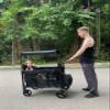 Stroller Wagon with Adjustable Handle Includes Canopy & Organizer, Foldable and Convenient for Storage (Black) view 4