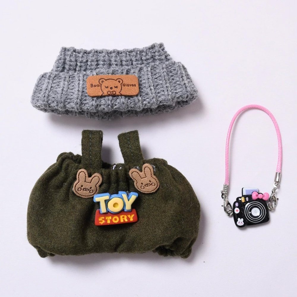 Cute Clothes for 17cm Dolls Accessories(Only Clothing No Doll), Colorful Overalls Clothes Outfit for 6.69 inch Doll Upper Garment Replacement