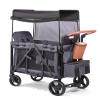 Wagon Stroller for 2 Kids with Insulated Snack Pack Foldable All-Terrain Wagon Stroller, 5-Point Harness & Canopy Parent Organizer Adjustable Handle (Grey) view 1
