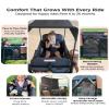 Wagon Stroller for 2 Kids with Insulated Snack Pack Foldable All-Terrain Wagon Stroller, 5-Point Harness & Canopy Parent Organizer Adjustable Handle (Grey) view 3