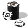 100-1000 Custom Poker Chips, 37/40mm Plastic Poker Chips with Personalized Logo, Image or Text, Double Sided Full Color Print Custom Tokens for Bar, Party, Poker Game, Casino Night (Black, 40MM) view 1