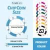100-1000 Custom Poker Chips, 37/40mm Plastic Poker Chips with Personalized Logo, Image or Text, Double Sided Full Color Print Custom Tokens for Bar, Party, Poker Game, Casino Night (Light Blue, 40MM) view 3