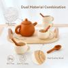 Samonyed Silicone Tea Set for Toddlers  Kids Tea Set for Girls & Boys, Pretend Play Tea Party Set with Teapot, Cups & Spoons  Safe Tea Sets for Toddlers 3-5 Years Old view 4