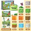 150PCS Magnetic Blocks-Build Mine Magnet World Pumpkin Edition Kids Building Outdoor Toys for 3 4 5 6 7 Years Old Boys Girls, Magnetic STEM Toddler Construction Toys for Halloween Birthday Gifts view 2
