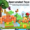 150PCS Magnetic Blocks-Build Mine Magnet World Pumpkin Edition Kids Building Outdoor Toys for 3 4 5 6 7 Years Old Boys Girls, Magnetic STEM Toddler Construction Toys for Halloween Birthday Gifts view 3
