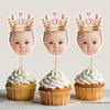 Personalized Crown Cupcake Toppers  Custom Party Hat Cupcake Toppers and Fun Face-Cutout Dessert Toppers for Birthday, Wedding, and Graduation Party Decorations (Colour-1) view 1