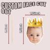 Personalized Crown Cupcake Toppers  Custom Party Hat Cupcake Toppers and Fun Face-Cutout Dessert Toppers for Birthday, Wedding, and Graduation Party Decorations (Colour-1) view 2
