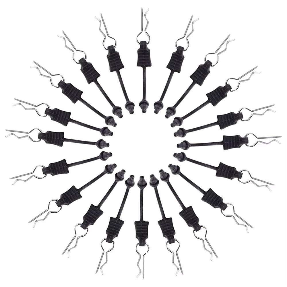RC Spare Part Compatible with Wltoys for MJX for HAIBOXING for HBX for SCY 1/12 1/14 1/16 RC Car Prevent Loss Body Clips with Flexible Rubber Retainer(20PCS)