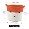 ABOOFAN 1Pc Cute Cartoon Foxes Woven Storage Basket Versatile Cotton Rope Organizer for Home Office Orange White Design with Handles for Desktop Items view 2