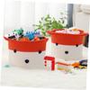 ABOOFAN 1Pc Cute Cartoon Foxes Woven Storage Basket Versatile Cotton Rope Organizer for Home Office Orange White Design with Handles for Desktop Items view 3