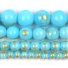 4/6/8/10mm Plated Gold Jades Round Loose Natural Stone Beads for Making DIY Bracelet Handmade Accessories,Win Red,10mm Approx 37pcs view 2