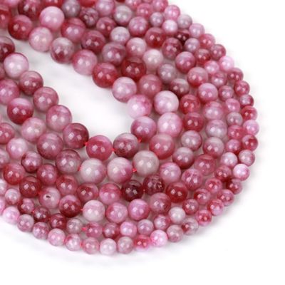 6 8 10mm Natural Stone Beads Plum Tourmaline Jade Round Spacer Beads For Making DIY Handmade Bracelet Necklace 15'',Plum Tourmaline Jade,6mm 59 To 61pcs