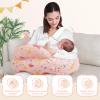 AMASKY Nursing Pillow for Breastfeeding, Animal Patterns Removable Cotton Cover, Machine Washable, Strawberry Pattern (Candy Pink), Pallet of Product view 3