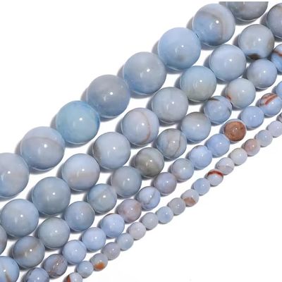 4/6/8/10/12mm Natural Stone Blue Persian Jade Beads DIY Charms Bracelet Spacer Loose Bead Handicraft for Making Supplies, Blue,10mm About 31pcs
