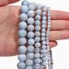 4/6/8/10/12mm Natural Stone Blue Persian Jade Beads DIY Charms Bracelet Spacer Loose Bead Handicraft for Making Supplies, Blue,10mm About 31pcs view 3