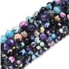 6/8/10mm Natural Stone Beads Fire Agate Round Loose Spacer Beads for Making DIY Bracelet Necklace Earrings 15",Multicolor, 10mm 35 to 37pcs view 1