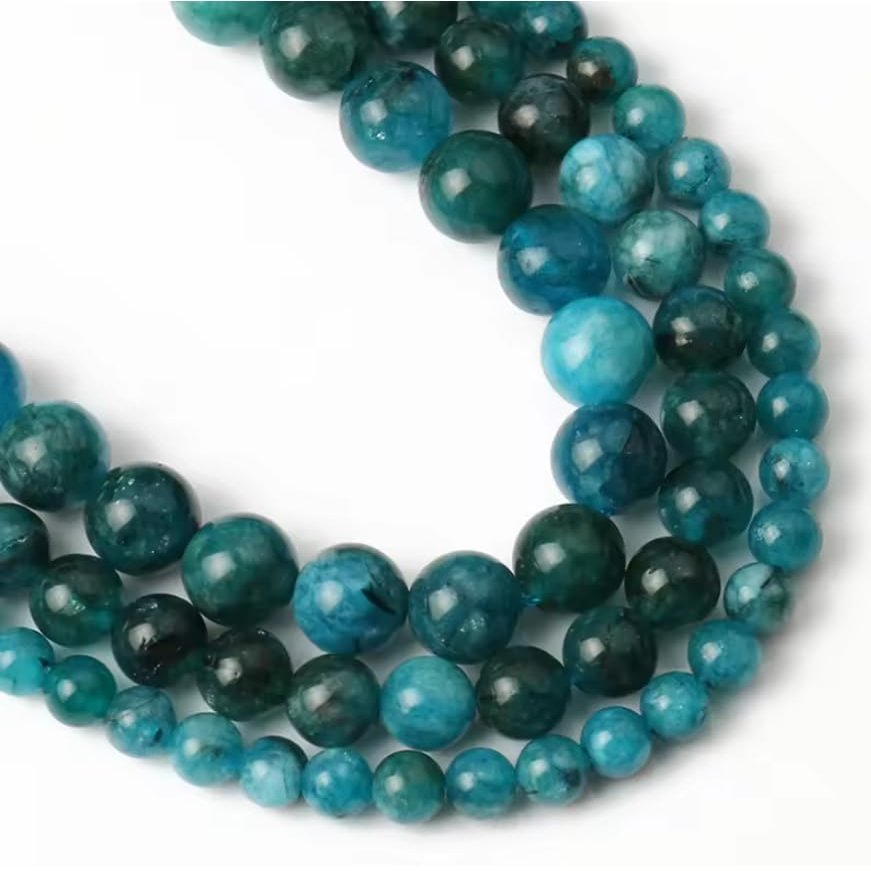 6/8/10mm Blue Apatite Beads Natural Stone Loose Round Beads for Making DIY Bracelet Erarings 15inch Mineral Beads,Blue Apatite,10mm 36pcs Beads