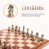15-Inch Metal Chess Set with Wooden Storage Box - Folding Travel Board, Alloy Chess Pieces for Adults, Strategy Game & Home Decor (Bronze) view 2