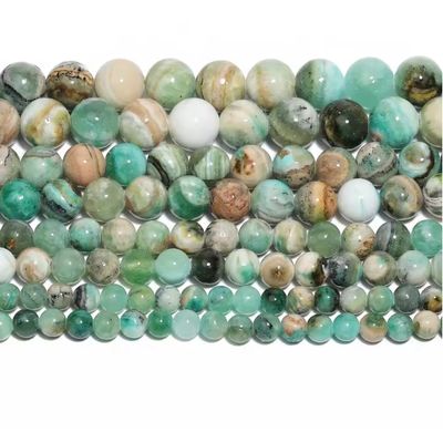 6/8/10/12mm Natural Stone Jade Round Green Calcite Spacer Beads for Making DIY Bracelets Necklace Supplies,Green Calcite,6mm 61pcs Beads