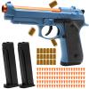 Bugrtey Blue Fidget Toy Gun, Automatic Shell Ejecting Toy Gun with 100 Soft Bullets, 18 Shells and 2 Magazines Toy Foam Blasters & Guns Fidget Toy, Christmas Birthday Gifts view 1