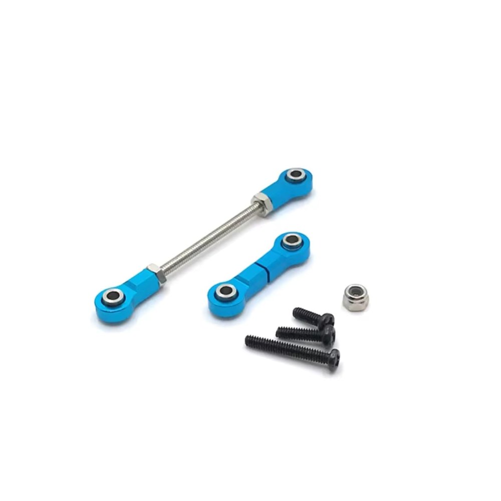 RC Car Accessories for WLtoys 284131 K969 K979 K989 K999 P929 P939 RC01 for Mini-Q for Mini-Z Metal Upgrade Front Steering Link RC Car Parts(Blue)