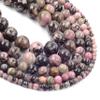 4mm-12mm Natural Black Rhodonite Stone Round Beads for Making DIY Bracelets Necklace 15",Black Rhodonite,8mm Approx 45pcs view 2